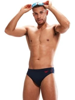Speedo 7cm Splice Briefs - Hyperboom Navy/Red -Aqua Fit Wear 00301715148 5