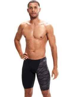 Speedo V-Cut Jammers - Black/Charcoal -Aqua Fit Wear 00310415189 2
