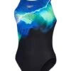 Speedo Leaderback One Piece - Chroma Blue/Fake Green/Aquasplash 1 Speedo Leaderback One Piece - Chroma Blue/Fake Green/Aquasplash -Aqua Fit Wear 00317615198