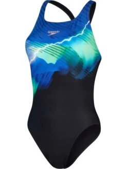 Speedo Leaderback One Piece - Chroma Blue/Fake Green/Aquasplash