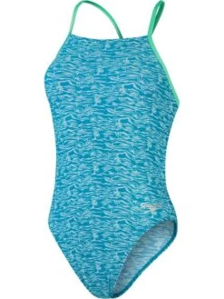 Speedo Lattice Back One Piece - Aquarium/Aquasplash
