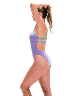 Speedo Lattice Back One Piece - Miami Lilac/Aquarium -Aqua Fit Wear 00317815500 2