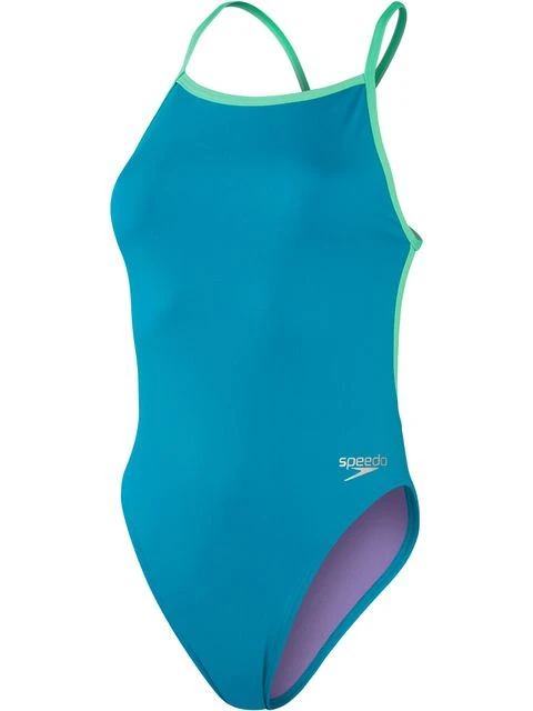 Speedo Solid V-Back One Piece - Aquarium/Fake Green 3 Speedo Solid V-Back One Piece - Aquarium/Fake Green