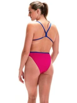 Speedo V-Back One Piece - Electric Pink/Chroma Blue -Aqua Fit Wear 00317915502 4