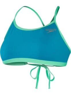 Speedo Tie Back Crop Top - Aquarium/Fake Green