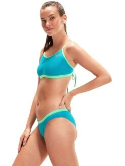 Speedo Tie Back Crop Top - Aquarium/Fake Green -Aqua Fit Wear 00318015501 3