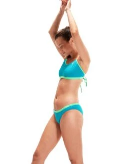 Speedo Tie Back Crop Top - Aquarium/Fake Green -Aqua Fit Wear 00318015501 4