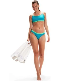 Speedo Tie Back Crop Top - Aquarium/Fake Green -Aqua Fit Wear 00318015501 7