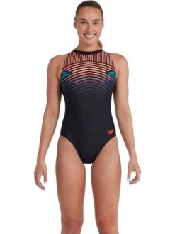 Speedo Hydrasuit One Piece - Black/Siren Red 8 Speedo Hydrasuit One Piece - Black/Siren Red -Aqua Fit Wear 00339815802 2