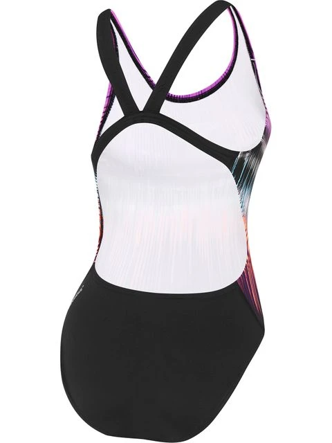 Speedo Chest Powerstrike Leaderback One Piece - Black/Neon Orchid 4 Speedo Chest Powerstrike Leaderback One Piece - Black/Neon Orchid - Image 2