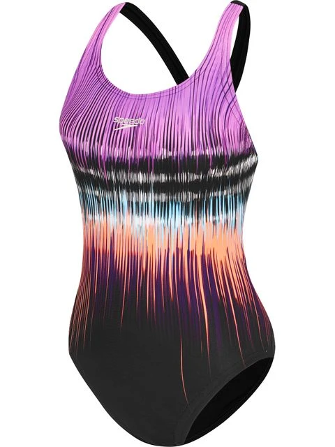Speedo Chest Powerstrike Leaderback One Piece - Black/Neon Orchid 3 Speedo Chest Powerstrike Leaderback One Piece - Black/Neon Orchid
