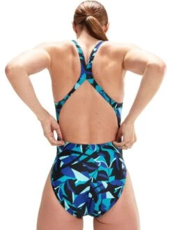 Speedo Powerback One Piece - Chrome Blue/Aquarium -Aqua Fit Wear 0618715048 5