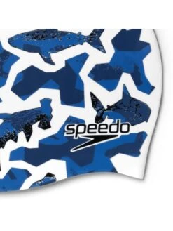 Speedo Junior Digital Printed Swim Cap - Chrome Blue/Ammonite -Aqua Fit Wear 0838614634 2