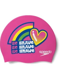 Speedo Junior Digital Printed Swim Cap - Rose Violet/Beautiful Blue