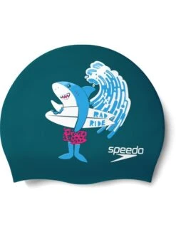 Speedo Junior Digital Printed Swim Cap - New Torquoise/Azure