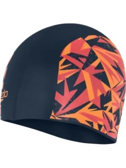 Speedo Boom Junior Swim Cap - Papaya Punch/Siren Red -Aqua Fit Wear 08386h207 1