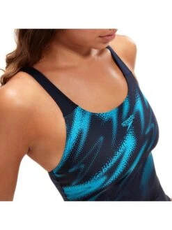 Speedo Muscleback One Piece - Hyperboom Navy/Bolt -Aqua Fit Wear 0869415121 9