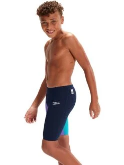 Speedo Fastskin Junior Endurance+ High Waisted Jammers - Navy/Aquarium/Miami Lilac -Aqua Fit Wear 09733h577 4