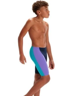 Speedo Fastskin Junior Endurance+ High Waisted Jammers - Navy/Aquarium/Miami Lilac -Aqua Fit Wear 09733h577 5