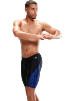 Speedo V-Cut Jammers - Black/Chroma Blue -Aqua Fit Wear 1136715205 2