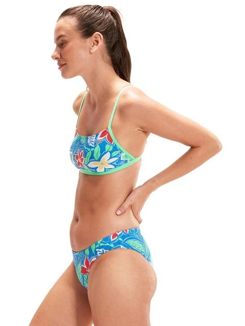 Speedo Cross Back Crop Top - Retro Floral 10 Speedo Cross Back Crop Top - Retro Floral - Image 8