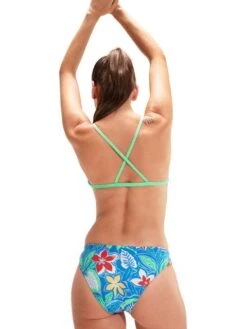 Speedo Cross Back Crop Top - Retro Floral 23 Speedo Cross Back Crop Top - Retro Floral -Aqua Fit Wear 1172715170 9