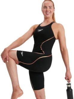 Speedo Fastskin LZR Pure Intent Openback Kneelength - Black/Rose Gold -Aqua Fit Wear 11974d168 4