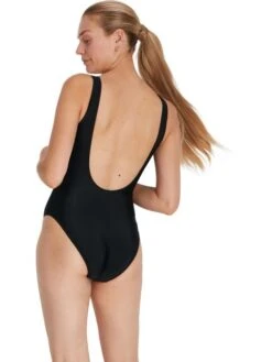 Speedo Logo Deep U-Back One Piece - Black -Aqua Fit Wear 123693503 3