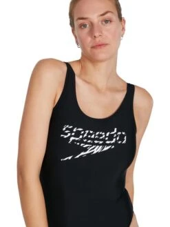 Speedo Logo Deep U-Back One Piece - Black -Aqua Fit Wear 123693503 7