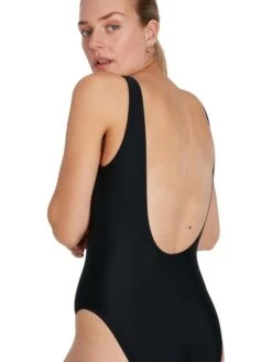 Speedo Logo Deep U-Back One Piece - Black -Aqua Fit Wear 123693503 9