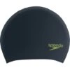 Speedo Junior Long Hair Swim Cap - Black/Acid Green -Aqua Fit Wear 12809f952