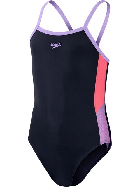 Speedo Thinstrap Muscleback One Piece - Miami Lilac/Raspberry Fill 3 Speedo Thinstrap Muscleback One Piece - Miami Lilac/Raspberry Fill