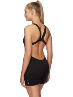 Speedo Leaderback Sport Legsuit - Black/White -Aqua Fit Wear 133073503 3