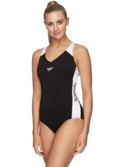 Speedo Splice One Piece - Black/White 8 Speedo Splice One Piece - Black/White -Aqua Fit Wear 133083503 2
