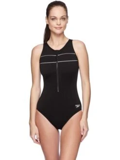 Speedo Spirit Turbo One Piece - Black/White -Aqua Fit Wear 133173503 2