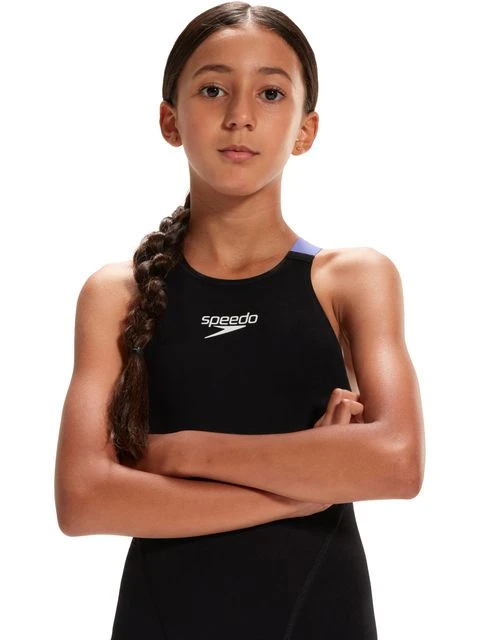 Speedo Fastskin Junior LZR Ignite Kneelength - Black/Miami Lilac 8 Speedo Fastskin Junior LZR Ignite Kneelength - Black/Miami Lilac - Image 6
