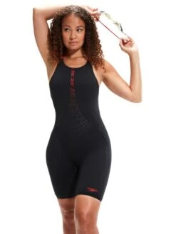 Speedo HydroPro Kneelength - Black/Red -Aqua Fit Wear 1346415214 11