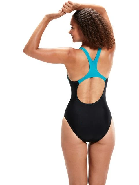 Speedo Medley One Piece - Black/Aquarium 6 Speedo Medley One Piece - Black/Aquarium - Image 4