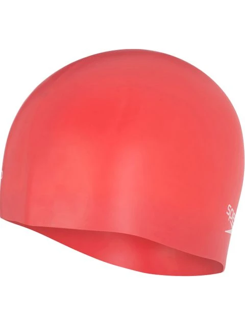 Speedo Plain Moulded Swim Cap - Phoenix Red 4 Speedo Plain Moulded Swim Cap - Phoenix Red - Image 2