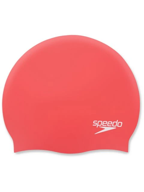 Speedo Plain Moulded Swim Cap - Phoenix Red 3 Speedo Plain Moulded Swim Cap - Phoenix Red