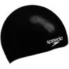 Speedo Junior Plain Moulded Swim Cap - Black -Aqua Fit Wear 709900001