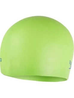 Speedo Junior Plain Moulded Swim Cap - Citrus Green/Beautiful Blue -Aqua Fit Wear 70990g767 1