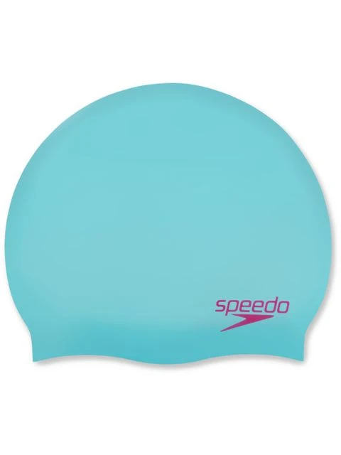 Speedo Junior Plain Moulded Swim Cap - Tile/Magenta 3 Speedo Junior Plain Moulded Swim Cap - Tile/Magenta