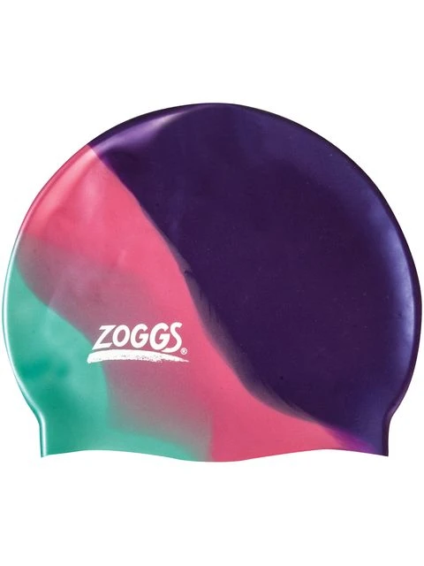Zoggs Junior Multicolour Swim Cap - Purple/Pink/Aqua 3 Zoggs Junior Multicolour Swim Cap - Purple/Pink/Aqua