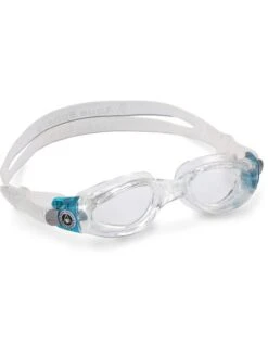 Aqua Sphere Kaiman Compact Clear Goggles - Clear & Turquoise -Aqua Fit Wear aqua sphere kaiman ladies clear goggles clear aqua 171300