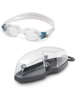 Aqua Sphere Kaiman Compact Clear Goggles - Clear & Turquoise -Aqua Fit Wear aqua sphere kaiman ladies clear goggles clear aqua 171300 5