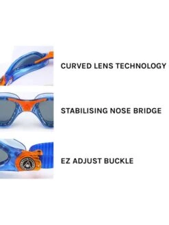 Aqua Sphere Kayenne Junior Clear Goggles - Blue & Orange -Aqua Fit Wear aqua sphere kayenne junior clear goggles blue orange 170970 6