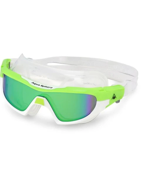 Aqua Sphere Vista Pro Titanium Mirror Goggles - Green & White 3 Aqua Sphere Vista Pro Titanium Mirror Goggles - Green & White