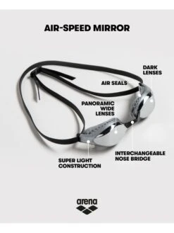 Arena Airspeed Mirror Goggles - Silver & White 28 Arena Airspeed Mirror Goggles - Silver & White -Aqua Fit Wear arena airspeed mirror goggles silver white 19 003151 102 2