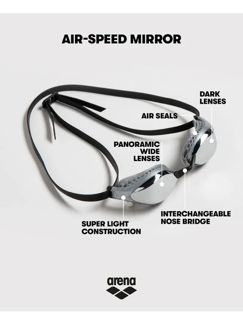 Arena Airspeed Mirror Goggles - Silver & White 13 Arena Airspeed Mirror Goggles - Silver & White - Image 11